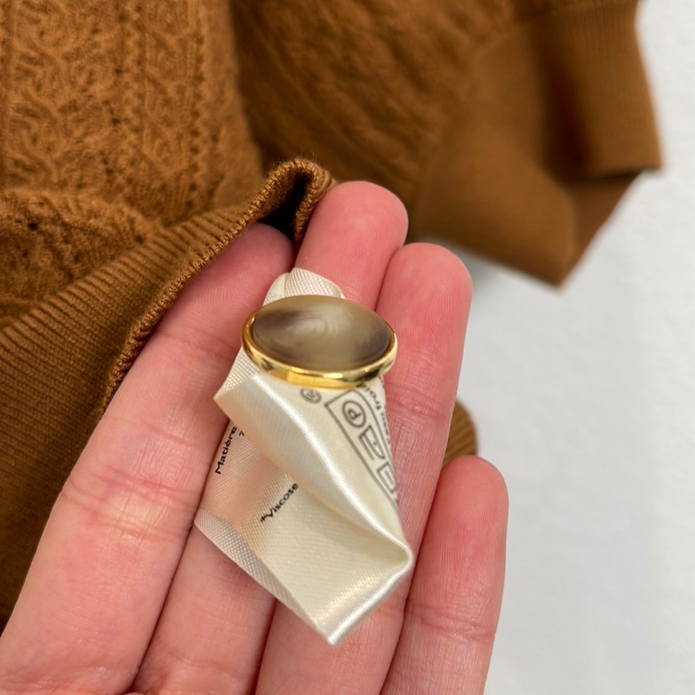 Sezane Brown V-Neck Sweater - Picture 9 of 9